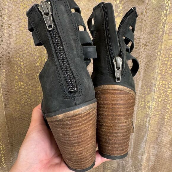 Free People Boho Hybrid Strappy Leather Women’s Ankle Bootie in Black EU37/6.5-7 - Picture 5 of 10